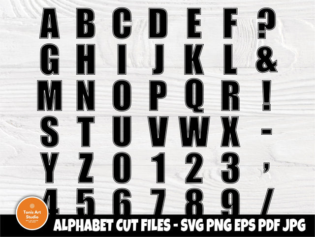 Full alphabet SVG, Letters Svg, Numbers Svg SVG TonisArtStudio 