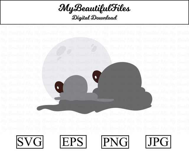 Full Moon With Clouds SVG MyBeautifulFiles 