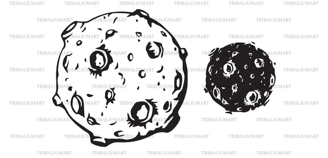 Full Moon with Lunar Craters SVG TribaliumArtSF 