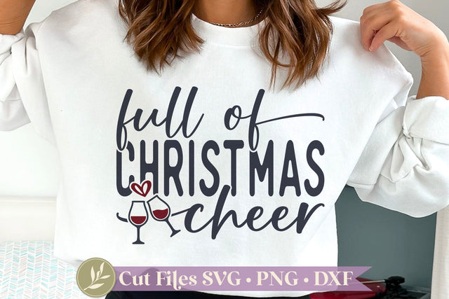 Full of Christmas Cheer SVG, Christmas Wine Design SVG LilleJuniper 