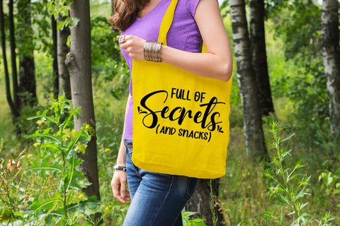 Full of Secrets And Snacks I Tote Bag SVG I Funny Tote Bags SVG Happy Printables Club 