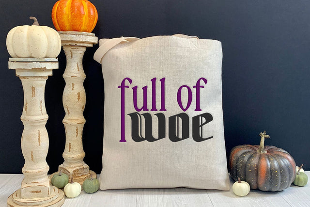 Full of Woe Sarcastic Goth Phrase Embroidery Embroidery/Applique DESIGNS Risa Rocks It 