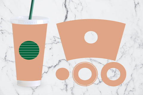Full Wrap Design Template for Venti Cold Cup 24 OZ SVG SVG OrangeBrushStudio 