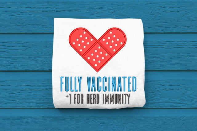 Fully Vaccinated Applique Embroidery Embroidery/Applique DESIGNS Designed by Geeks 