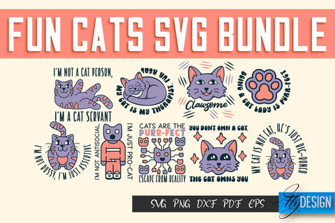 Fun Cat SVG Design | Fun Cats SVG Quotes | Funny Cat SVG Quotes v.2 SVG Fly Design 