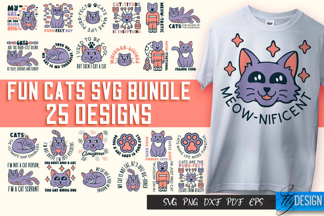 Fun Cat SVG Design | Fun Cats SVG Quotes | Funny Cat SVG Quotes v.2 SVG Fly Design 
