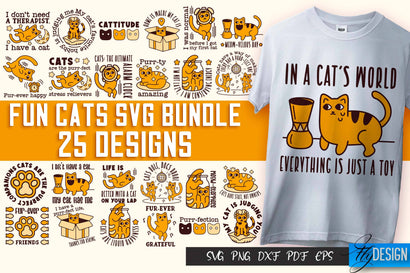 Fun Cats SVG Bundle | Fun Cats SVG Quotes | Fun Cats SVG Design v.1 SVG Fly Design 