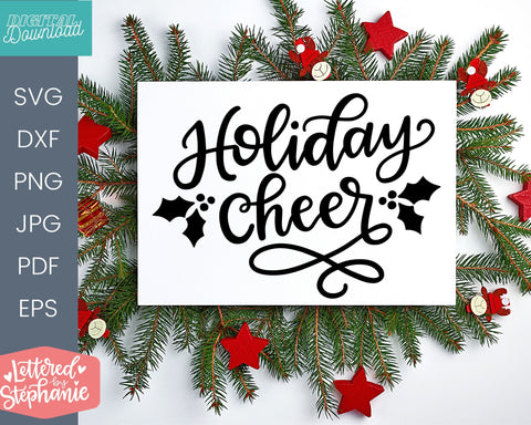 Fun Christmas svg bundle, handlettered christmas SVG Lettered by Stephanie 