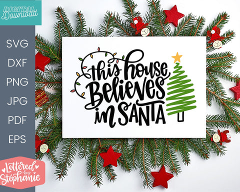 Fun Christmas svg bundle, handlettered christmas SVG Lettered by Stephanie 