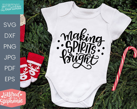 Fun Christmas svg bundle, handlettered christmas SVG Lettered by Stephanie 