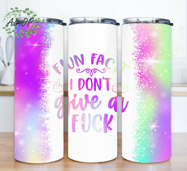 Fun Fact I Don't Give A Fuck Tumbler Png, Sarcastic Quote 20oz Skinny Png, Funny Sarcastic Tumbler Design, Funny QuoteTumbler Template, Instant Download Sublimation AdriOP 