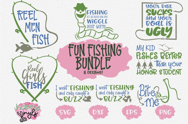 Fun Fishing Bundle - A Fishing Design SVG Bundle SVG Happy Vinyls