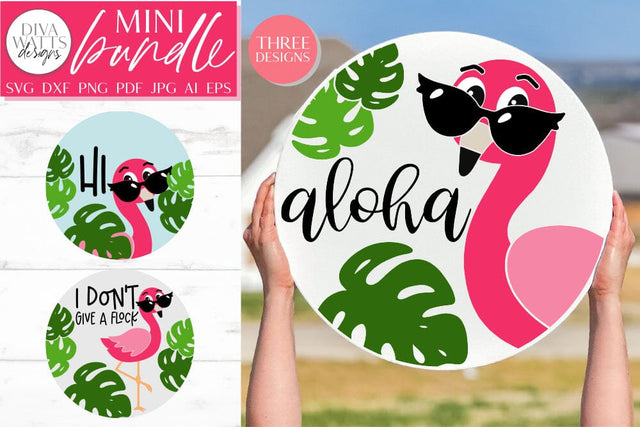 Fun Flamingo Summer Mini SVG Bundle SVG Diva Watts Designs 