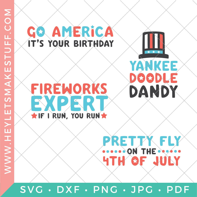 Fun Fourth of July Bundle SVG Hey Let's Make Stuff 
