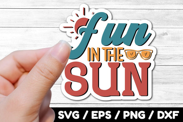 fun in the sun Retro stickers SVG akazaddesign 