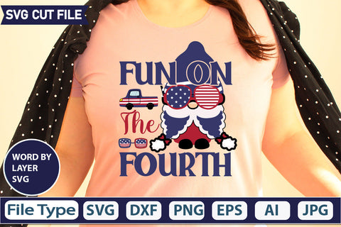 Fun On The Fourth VG Cut File SVGs quotes-and-sayings food-drink mini-bundles print-cut on-sale Clipart Clip Art Sublimation or Vinyl Shirt Design SVG DesignPlante 503 