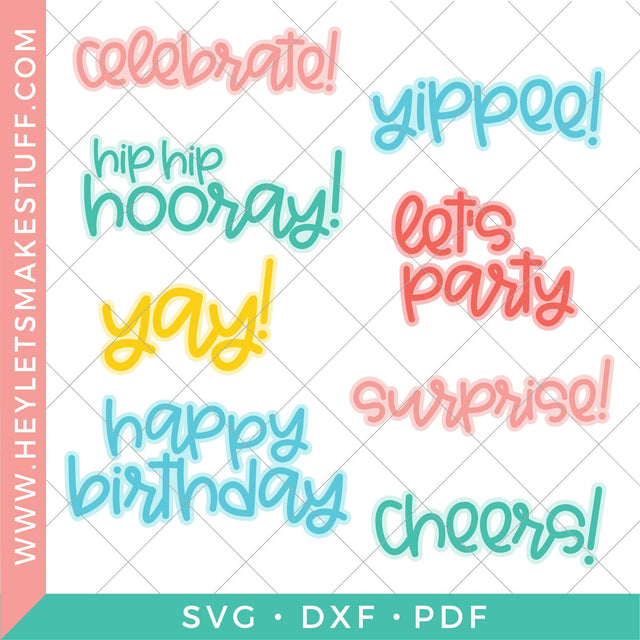 Fun Party Words SVG Hey Let's Make Stuff 