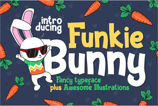 Funkie Bunny - Awesome Display Font + Bonus Font Mozzatype 
