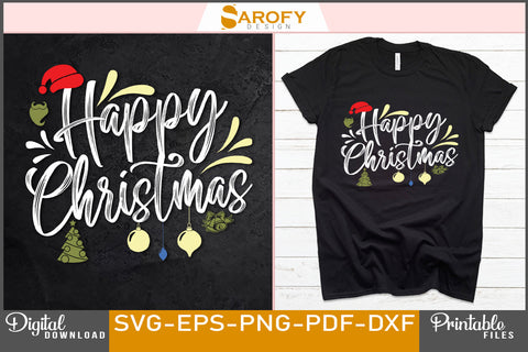 Funnny Happy Christmas Design SVG PNG DXF Files SVG Sarofydesign 