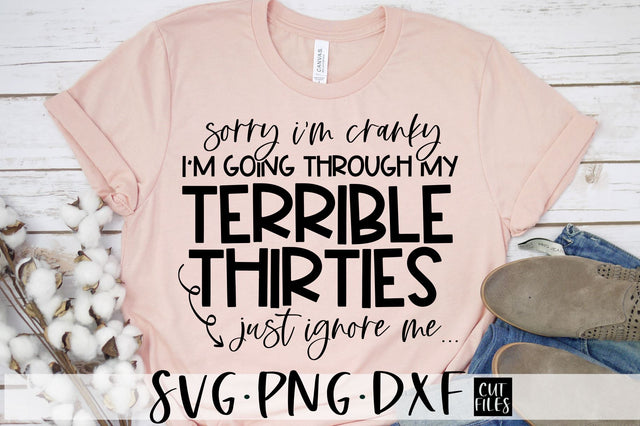 Funny 30 Birthday Design | Terrible Thirties SVG SVG RedFoxDesignsUS 