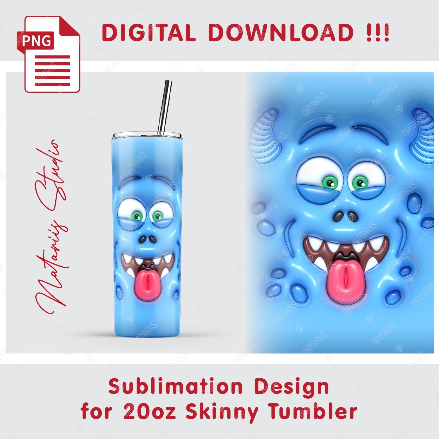 Smiley Face 3D Inflated Tumbler