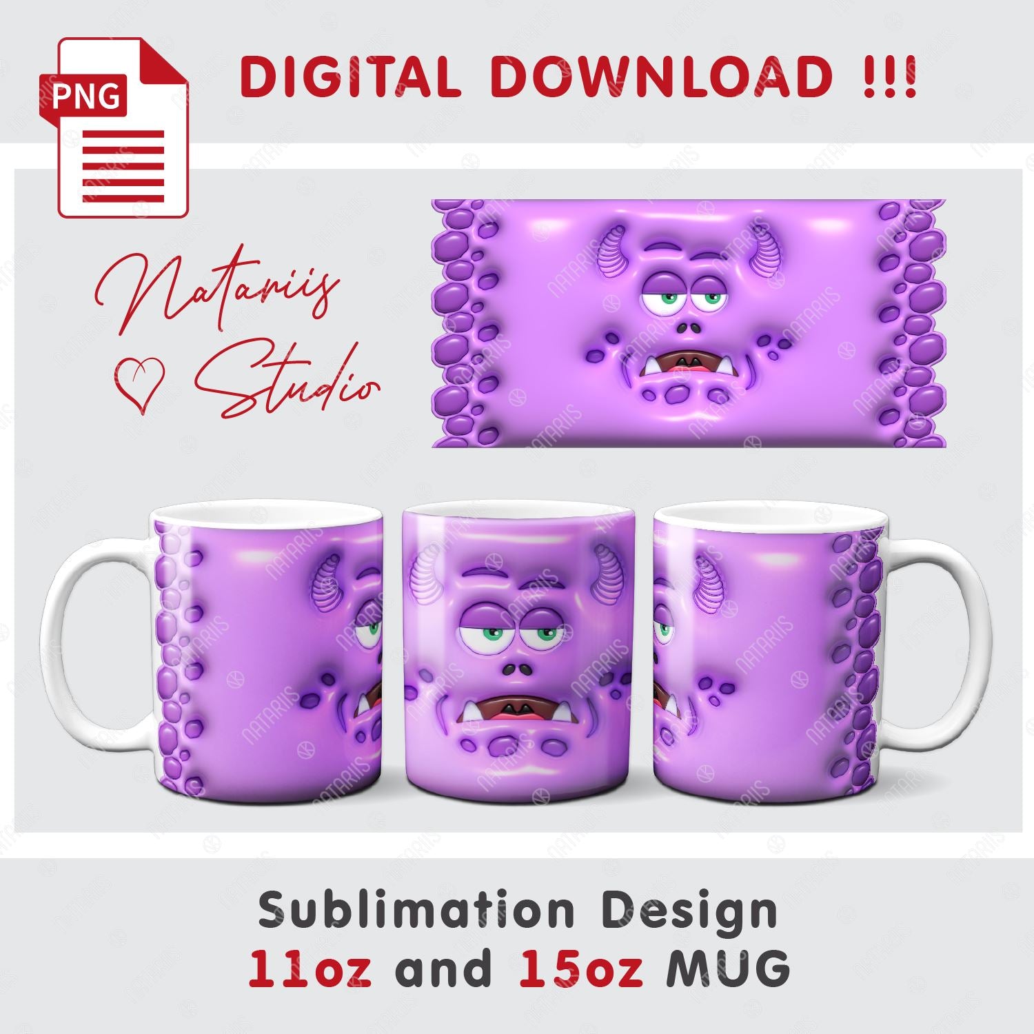 3D Coffee Inflated Mug Wrap, 3D Coffee Lover 3D Bubble Puff Sublimation  Design Templates, 3D Puffy Mug Wrap, 3D Summer Puff, 11oz 15oz Mug