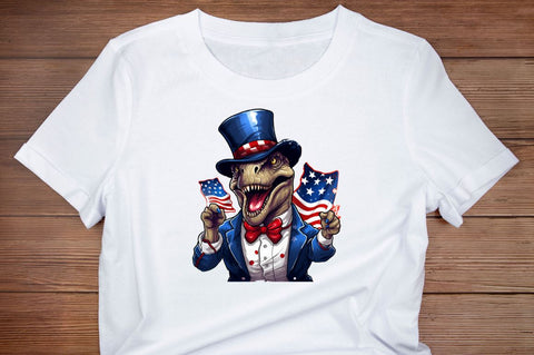 Funny 4th of July T-rex Sublimation Clipart Bundle Sublimation Regulrcrative 