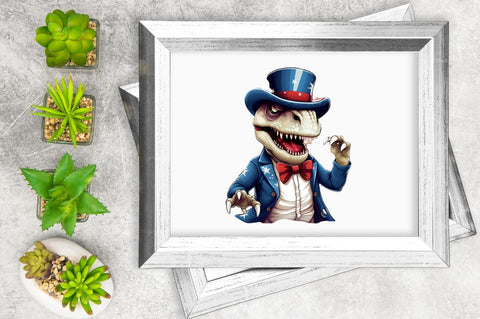 Funny 4th of July T-rex Sublimation Clipart Bundle Sublimation Regulrcrative 
