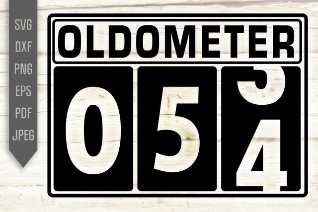 Funny 54th Birthday Svg. Oldometer Svg. Man Birthday Svg. Fifty Four Years Svg. Birthday Boy Svg. Car Svg. Odometer Svg. Cricut Silhouette dxf eps SVG Mint And Beer Creations 