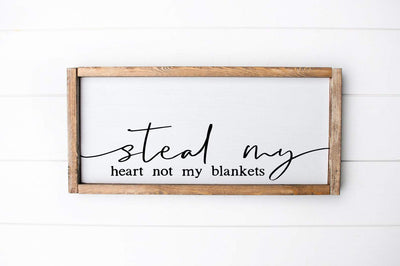 Funny Above The Bed Sign SVG - Steal My Heart Not My Blankets SVG Simply Cutz 