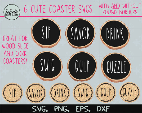 Funny Alcohol SVG Bundle for Coasters So Fontsy