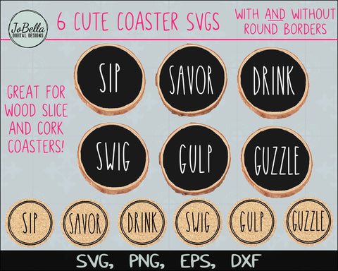Funny Alcohol SVG Bundle for Coasters SVG JoBella Digital Designs 