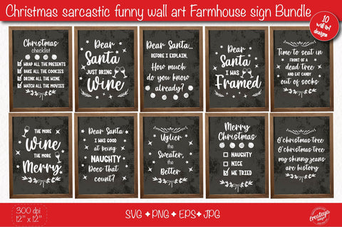 Funny and Sarcastic Christmas bundle SVG| Snarky Christmas| Farmhouse sign SVG SVG Createya Design 