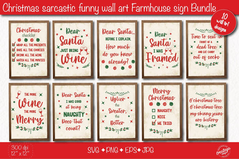 Funny and Sarcastic Christmas bundle SVG| Snarky Christmas| Farmhouse sign SVG SVG Createya Design 