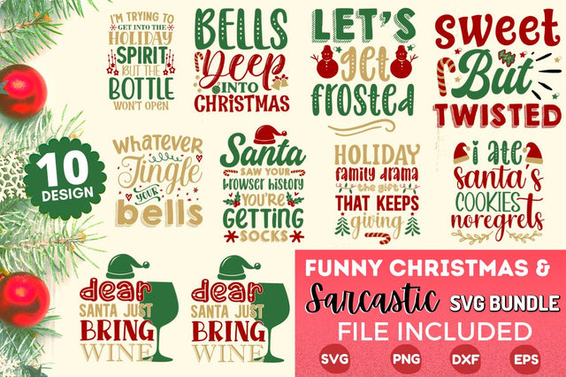 Funny And Sarcastic Christmas SVG Bundle SVG Designangry 