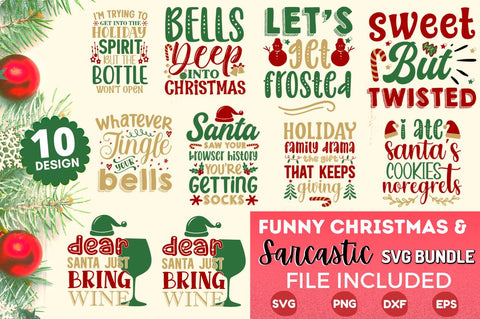 Funny And Sarcastic Christmas SVG Bundle SVG Designangry 