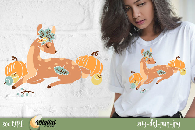 Funny Animals SVG. Fall Animals Design SVG. Deer SVG. SVG Evgenyia Guschina 