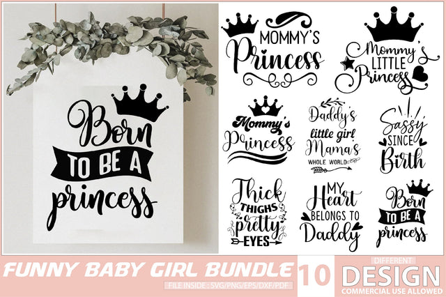 Funny Baby Girl Bundle SVG Creativeart88 