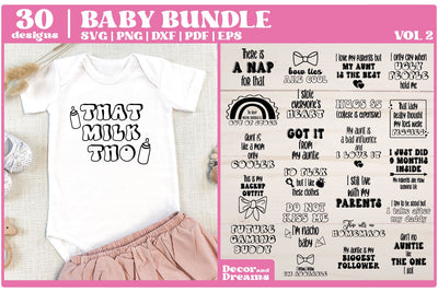 Funny Baby Onesie SVG Bundle | Baby Bib sayings SVG | Vol 2 SVG Decor and Dreams 