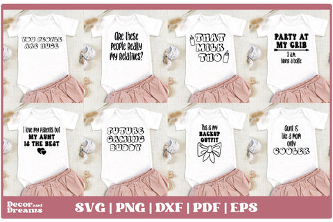 Funny Baby Onesie SVG Bundle | Baby Bib sayings SVG | Vol 2 SVG Decor and Dreams 