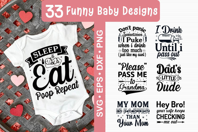 Funny Baby Quotes SVG Bundle, newborn Sayings, Toddler SVG Paper Switch 