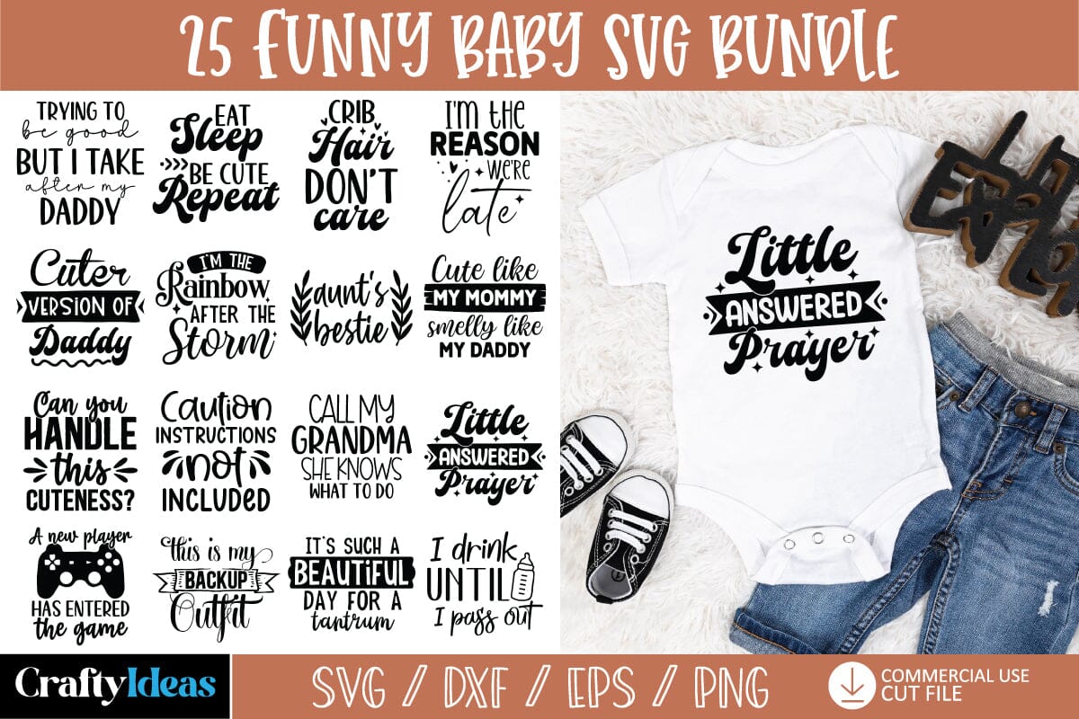 Funny Baby SVG Bundle  Baby Bib sayings SVG Bundle