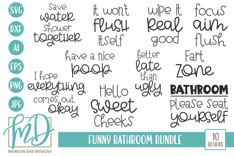 Funny Bathroom Bundle SVG Morgan Day Designs 