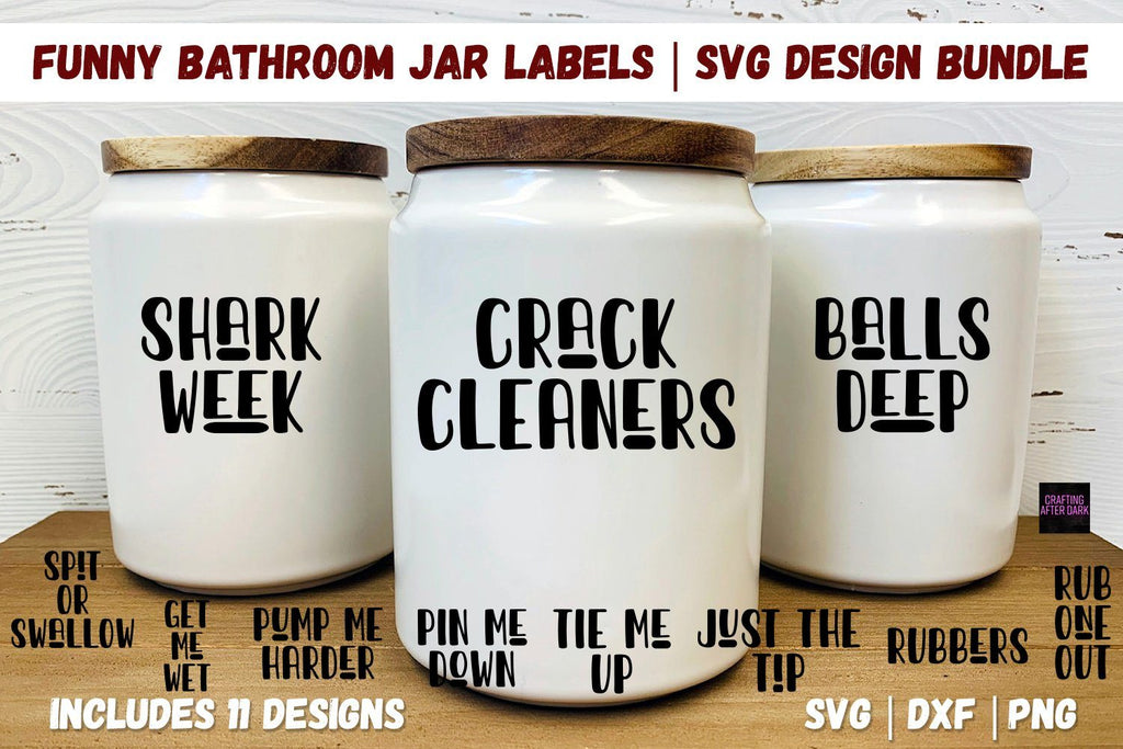Funny Bathroom Jar Labels Adult SVG Design Bundle | So Fontsy