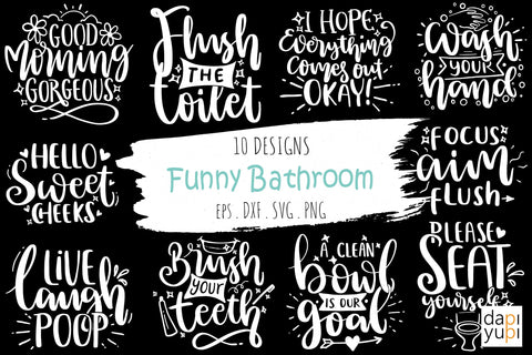 Funny Bathroom Quotes SVG Bundle SVG dapiyupi store 