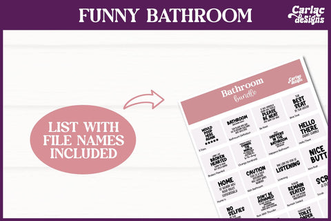 Funny Bathroom SVG and Sublimation Bundle SVG Carla C Designs 