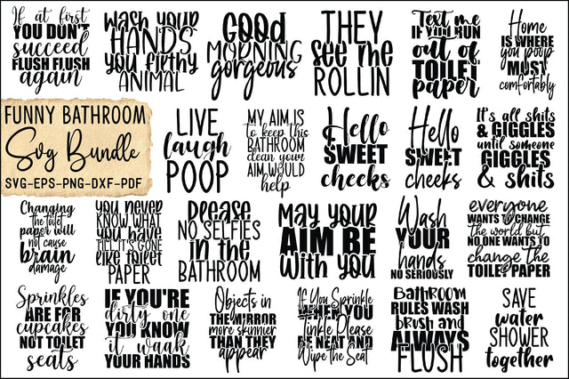 Funny Bathroom SVG Bundle SVG Creativeart88 