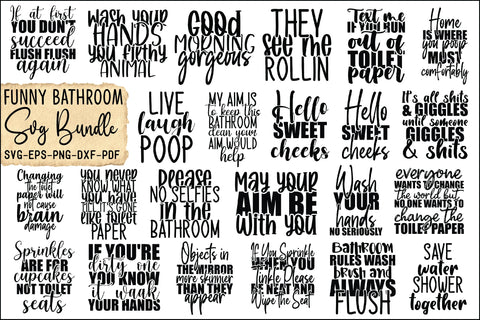 Funny Bathroom SVG Bundle SVG Creativeart88 