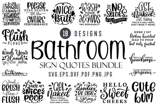 Funny Bathroom SVG Bundle SVG dapiyupi store 