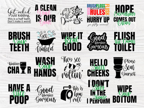 Funny Bathroom SVG Bundle, Toilet Signs Svg Bundle SVG TonisArtStudio 